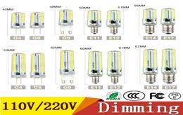 Dimbare Led-verlichting SMD 3014 Led-lamp G4 G8 G9 E11 E12 14 E17 Kristalsiliconen Spotlampen 110V 220V 64 152 Leds5891184