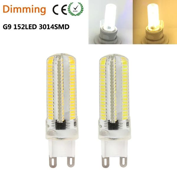 Dimmable Led Lights SMD 3014 Led Ampoules 15W E11/E12/E14/E17/G4/G9/BA15D 152LEDs Droplight Silicone Corps Lampe AC 220V 110V Cristal Lustres lumière