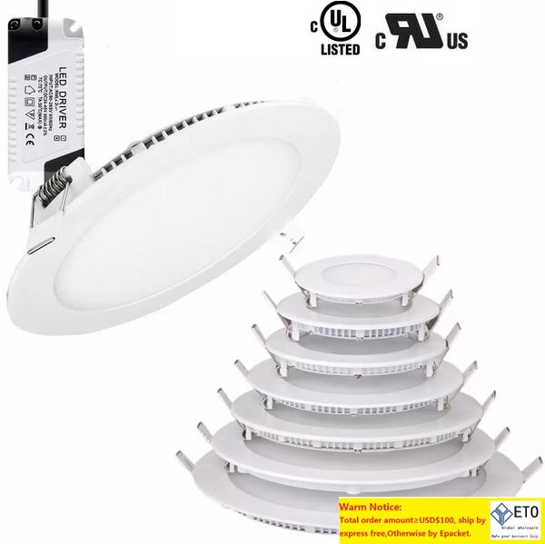 Regulable Led Empotrable Downlights Lámpara WarmNaturalCool White SuperThin Led Panel Lights Drives