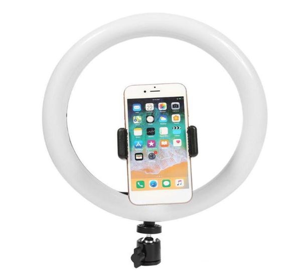 Anillo de luz LED regulable para cámara de estudio, lámpara de luz para selfies con vídeo para teléfono y trípode, soporte para teléfono, luz de relleno para mesa para estudio en vivo Make7226269