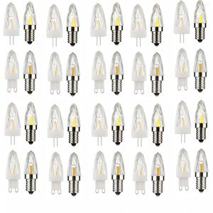 Dimmable Mini G4 G9 E12 E14 4W Verre Cristal LED Ampoules 110V 220V COB Blanc Chaud Froid Remplacer Halogène Lustre Lumières