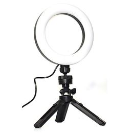 Dimbare mobiele telefoon Selfie Light Tripod Stand Ring Fill Light Verstelbare statief Desktop Lights voor make-up uitzending Live online lesgeven