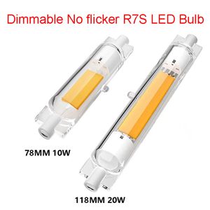 Dimmable sans scintillement R7S LED Bulbe de lampe de la lampe de bougie horizontale 78 mm 118 mm 110V 220V 20W TUBE DE VILLES DE L'INFORMATION 3000K 4000K 6000K