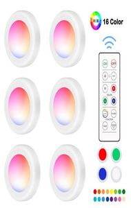 Dimmable RGB LED lumières lampe de cuisine capteur tactile armoire placard armoire veilleuse rondelle avec télécommande 16 couleurs 311771743