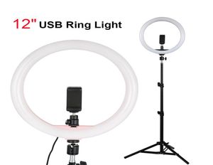 Dimable Studio Pography Lighting 12quot Selfie Ring Light met 11m statiefstandaard Telefoonhouder voor LivemakeUp -telefooncamera6176052