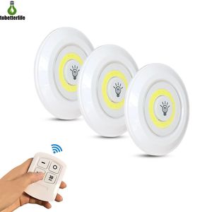 Dimbare timer LED onder kast COB-nachtlampje Batterijkasten Verlichting met afstandsbediening voor garderobe keuken Slaapkamertrap