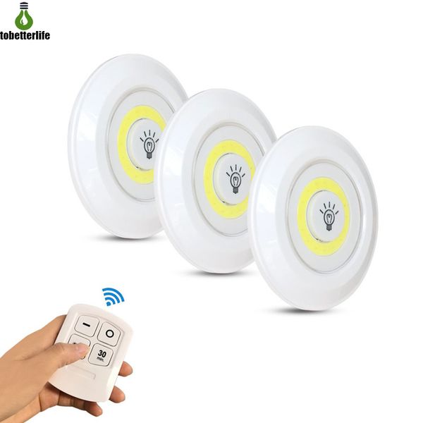 Minuterie variable LED sous-meuble COB, veilleuse à batterie, lumières de placard avec télécommande, pour garde-robe, cuisine, chambre à coucher, escaliers