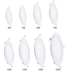 Luz de techo LED ultrafina regulable 3W 4W 6W 9W 12W 15W 18W Rejilla empotrada Downlight Panel cuadrado redondo delgado Light236M