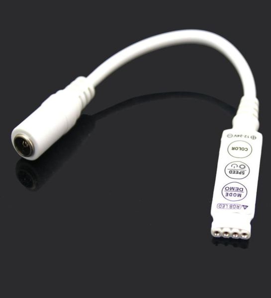 Interruptor de controlador de atenuación Mini DC 12V 3 teclas Dual DC Plug para un solo color 5050 3528 5630 3014 Fuera LED 4PIN para 3528 5050 RGB STR5063855
