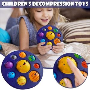 Dimple Sensory Fidget Speelgoed Decompressie Speelgoed Simulatie Planeet Kleur Eenvoudige Dimmer Squeeze Relief Stress Toy DHL verzending