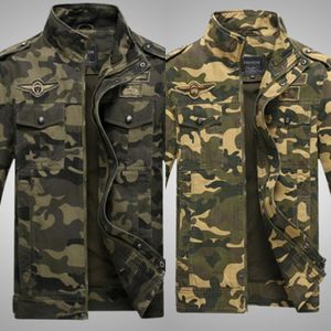 DIMUSI Herfst Mens Bomber Jassen Casual Man Camouflage Leger Militaire Jassen Mens Slanke Uitloper Windjack Jassen Kleding X0621