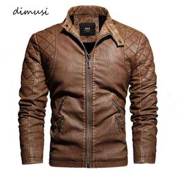 DIMUSI, chaqueta de cuero para hombre, moda de invierno, chaquetas informales de lana para motocicleta, chaquetas de motorista de piel sintética para hombre, ropa 4XL Y1122