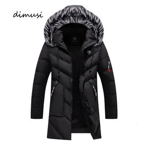 DIMUSI hiver hommes veste longue mode hommes col de fourrure thermique Parkas manteaux classiques décontracté chaud coupe-vent rembourré vêtements 231229