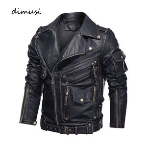 Dimusi Winter Mens Leather Jacket Men Fashion Motorcycle PU Lederen Jacket Cool Zapperzakken Lederen jassen Kleding 220816