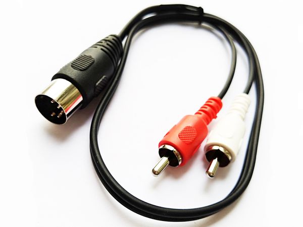 Enchufe macho DIN de 5 pines a doble RCA-macho Jack Cable de extensión de audio de aproximadamente 50 CM/2 uds.