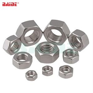 304 Stainless Steel Hex Nuts Assortment, A2-70 Metric M1.2-M20 Threaded Fasteners, 100pcs