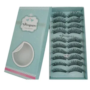 DINGSEN 10 paires de cils moelleux Faux vison 3D cils faits à la main individuels Faux cils doux naturel longs 13 Styles