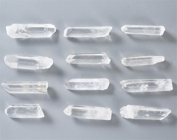 100g Tíbet Natural Claro Cristal Blanco Cuarzo Puntos de racimo Columna de pilar Varita terminada Espécimen Curación Reiki mineral