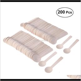 Eetbar Kitchen Home Flatware GardenFashin 200pcs Wegwerp houten servies voor een premium veilige lepels bestek medewerkers voor outdoor picnic H