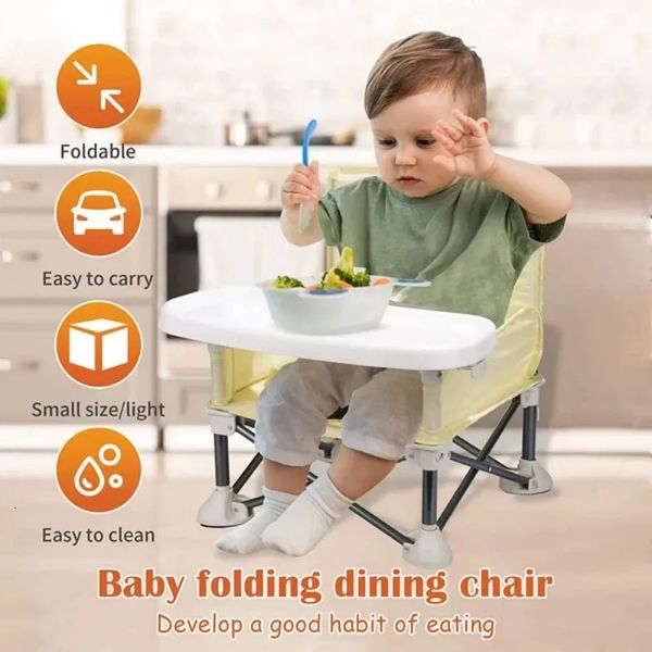 Sillas de comedor Asientos Asiento para bebé Silla alta elevadora adecuada para todo tipo de sillas Silla de comedor plegable portátil Mesa para bebé Comer fuera de casa 231006