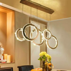 Eetkamer Woonkamer Moderne Luxe Kristallen Kroonluchter Woondecoratie Ronde Glans Binnenverlichting Lamp Led-verlichting