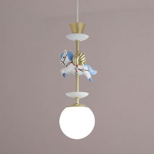Eetkamer hanger lamp hars trojan paarden slaapkamer hangende cartoon restaurant kroonluchter kroonluchter