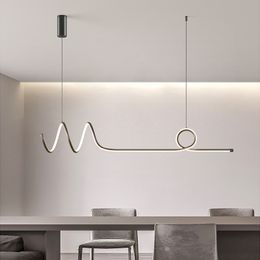 Comedor Lámparas colgantes Luz Lujo Moderno Minimalista Bar Tira nórdica Diseñador Creatividad Accesorios de iluminación Lustre AC85-265