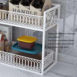 Estante de almacenamiento para mesa de comedor, estante de escritorio de 3 niveles, artículos diversos de hierro para el hogar/estante de almacenamiento de refrigerios, organizador de condimentos de cocina