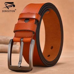 DINISITON, cinturón para hombre, cinturones de cuero genuino de vaca de diseñador para hombre, marca de lujo de alta calidad, moda vintage, correa para hombre FG201 220121