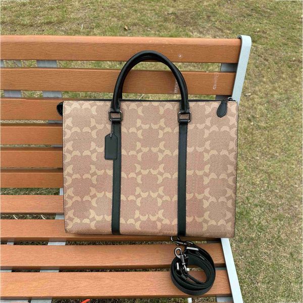 Bolsa de cena 40 cm Maletines de diseño Moda Unisex Laptop con cremallera Maletín Hombres Paquete de computadora Bolso de lujo para mujer con una correa larga 240215