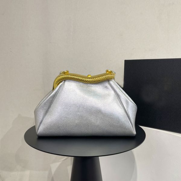 Dîner Clip Sac Sacs À Main Bourse Femmes Sacs À Bandoulière Bandoulière Amovible Serpentine Cadre En Cuir Véritable À L'intérieur De La Mode Lettres Solide Couleur Embrayage Portefeuilles