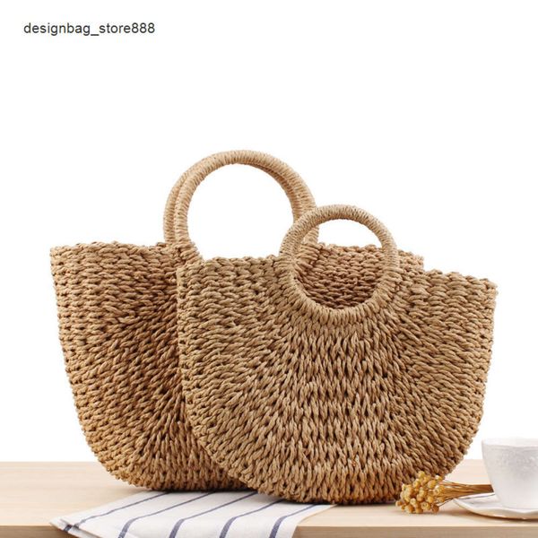 Paquete de cena Nuevo al por mayor minorista al por mayor sen Simple Hand Woven Bag Summer Beach Photo