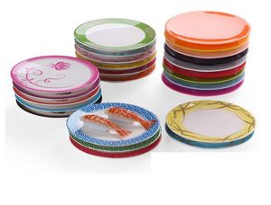 Dinerborden Voedsel Melamine Schotel Roterende Sushi Ronde Kleurrijke Transportband Serveerschaal Dinnerwarea5322219042814