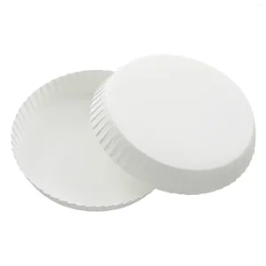 Vaisselle 100 pièces tasse à café transparente couvercle de tasse en papier couvercles El pour boissons couvercles jetables blanc