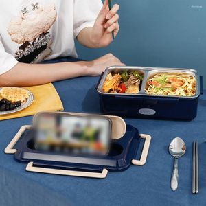Vaisselle 110V chauffage électrique boîte à déjeuner Portable pour voiture bureau plus chaud conteneur fruits micro-ondes avec fourchette