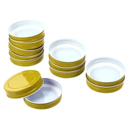 Vaisselle 12 pièces 70mm couvercle bouche régulière couvercles de conserve couvercle d'étanchéité en fer blanc anti-fuite et pots réutilisables pour tasse