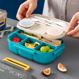 Servies 1450ML Magnetron Lunchbox Met Lepel Vork Bestek Opslagcontainer Voor Kinderen School Kantoor Bento