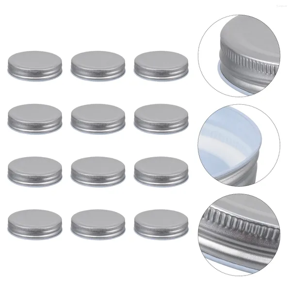 Vajilla 16 PCS Mason Jar Tapas Cubierta de una sola pieza Tipo Anillo Tapa de hojalata Almacenamiento hermético Sólido