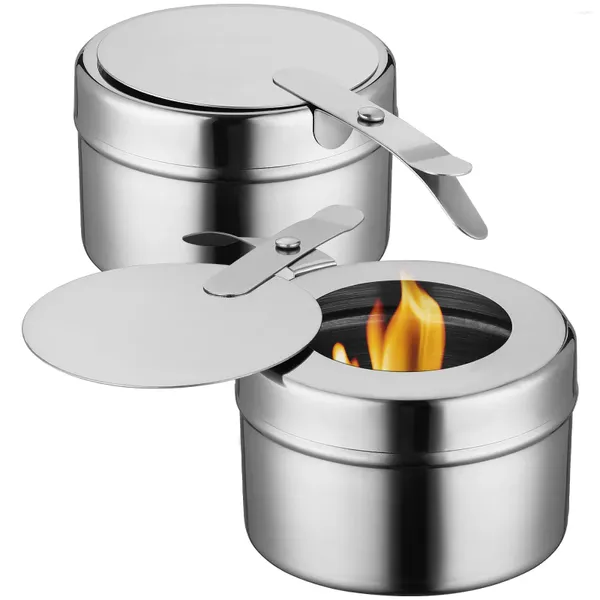 Vaisselle 2 pièces réchaud chauffe-carburant boîtes support couvercle de réservoir chafer