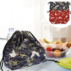 Vaisselle 2 pièces emballage tissu Bento sac Miss boîtes japonaises refroidisseur sac à main coton femmes déjeuner