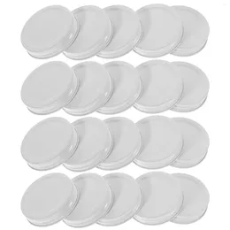 Vaisselle 20 pièces couvercle en fer blanc pot Mason intégré (70mm noir) 16 pièces bouchons large bouche régulière