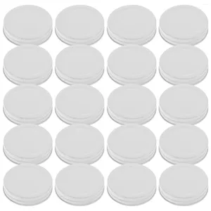 Cineros 20 PCS Tapa de tintplate Mason Jar integrada (negro de 70 mm) 16 piezas de mermelada de mermelada de fugas Bouth But White Canning Lids