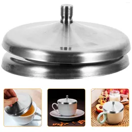 Geschirr 2 Stück Edelstahl Wasser Kaffee Tee Tasse Deckel Abdeckung Becher Kappe für Küche 10 cm