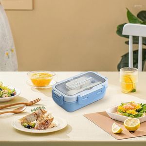 Vaisselle 3 compartiments, conteneurs à déjeuner divisés, boîte portable avec couvercle, cuillère, préparation des repas en toute sécurité