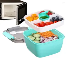 Vaisselle 3 compartiments, conteneur à salade universel, boîte de rangement de déjeuner de haute qualité, Portable, Camping en plein air pique-nique