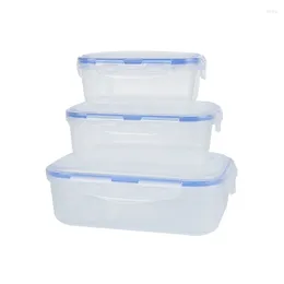 Dilaiteur 3pcs Boîte à lunch en plastique pour enfants Bento Storage School Worker Outdoor Picnic