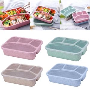 Serviesgoed 4 pc's bento lunchbox herbruikbare compartimentcontainers bpa gratis plastic verdeelde maaltijdbereiding en reizen