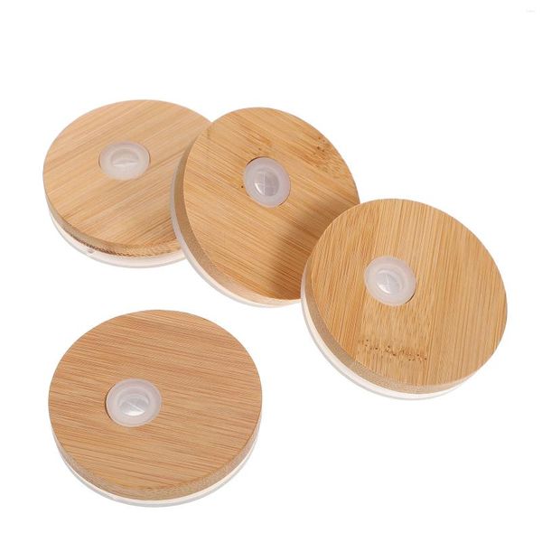 Dingeur 4 PCS Mason Jar Caps JARS Couvre les bouteilles de bouteilles pour la maison de paille pour la maison