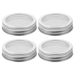 Maîtrice 4 PCS Mason Jar Sprout Luds Sprouting Sprouts Maker Cover Mesh In coloculaire Remplacement de crépolet
