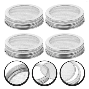 Serviesgoed 4 stuks Mason Jar Sprout Deksels Sprouting Screen Maker Filter Cover Kit Vervanging